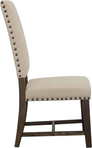 Miniatura 9 de Coaster Home Furnishings Twain 109143 - Silla auxiliar tapizada para comedor, color beige (juego de 2)