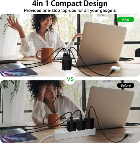 Miniatura 3 de Estación de carga USB para Samsung Galaxy S26 Ultra S25 FE S24 S23 S22 S21 S20 A17 A16 5G A56 Z Flip 7 Z Fold 7, bloque de carga rápida, enchufe USB
