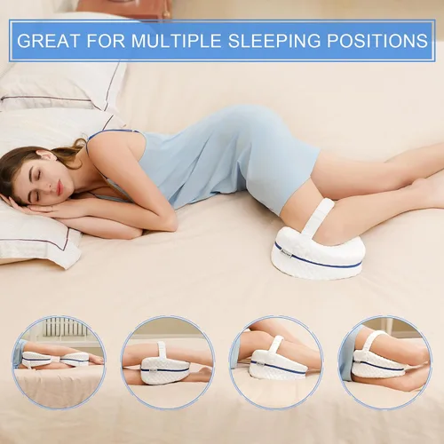 Miniatura 4 de BEAUTRIP Almohada de rodilla para dormir de lado, almohadón de espuma viscoelástica con contorno de cuña, cojín de apoyo con funda lavable