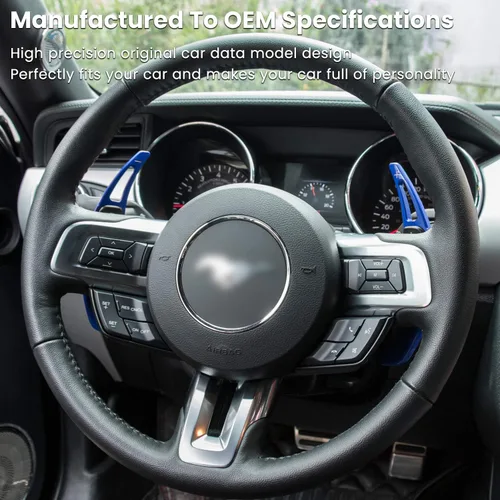 Miniatura 6 de E-cowlboy - Cubierta extendida para palanca de cambio de volante, para Ford Mustang 2015 2016 2017 2018 2019 2020 2021 2022 2023, accesorios de Azul