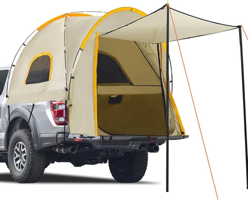 Miniatura 10 de Tienda de campaña para camioneta con toldo de sombra, impermeable PU5000mm Oxford para caja de camioneta de 5 a 5.2 pies para camping, viajes