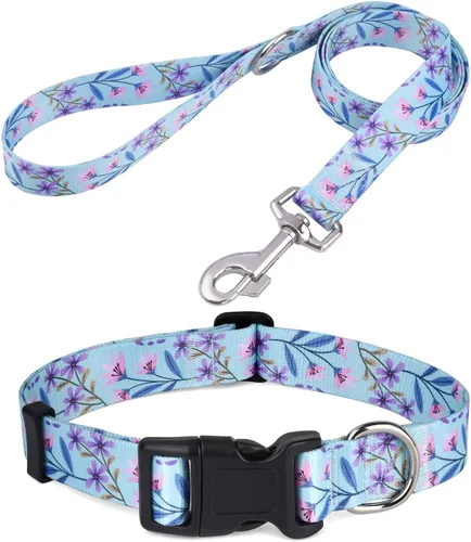 Miniatura 35 de Mihqy - Collar de perro, patrones geométricos florales, tribales, bohemios, collar de estilo étnico, suave y ajustable, para perros pequeños, Pink