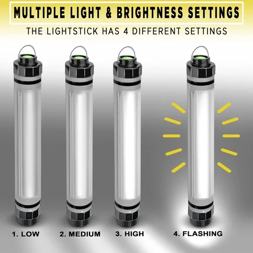 Miniatura 6 de SunJack LightStick Camplight - Linterna LED recargable impermeable y banco de energía Linterna de camping portátil para senderismo, mochilero