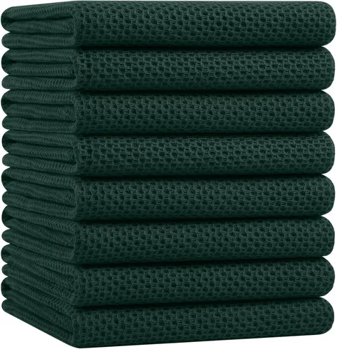 Miniatura 279 de Homaxy Paños de cocina de 100% algodón con tejido de gofre, ultra suaves, absorbentes, de secado rápido, 12 x 12 pulgadas, paquete de 6, amarillo