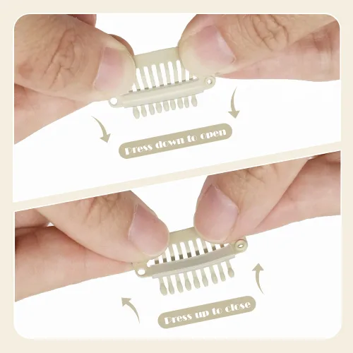 Miniatura 4 de Dreamlover - Clips para extensiones de cabello, clips para peluca con 9 dientes, 30 piezas Beige