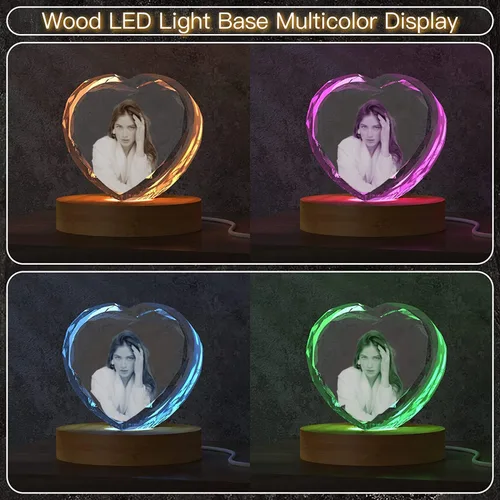 Miniatura 3 de Gypsophila Foto de cristal 3D, con forma de corazón, foto holográfica 3D personalizada grabada dentro del cristal con tu propia imagen, regalos