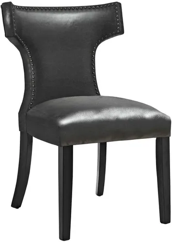 Miniatura 7 de Modway EEI-3922-BLK - Silla de comedor de vinilo curva, color negro