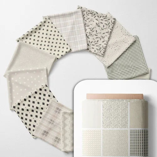 Miniatura 46 de Paquete de tela de algodón de color sólido, 50 cuadrados precortados (8 x 8 x 8 pulgadas), 100% algodón, 120 GSM, fabricado en Türkiye