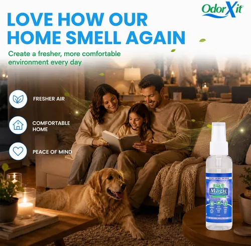 Miniatura 9 de OdorXit Magic Air Spray neutralizador de olores, potente neutralizador de olores de orina de perro y gato, refrescante de aire seguro para el hogar