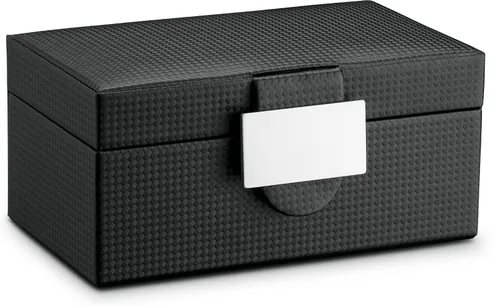 Miniatura 3 de Funda para reloj de viaje, caja de 3 ranuras para relojes de hombre, soporte para reloj de hombre con hebilla de metal, diseño de fibra de carbono