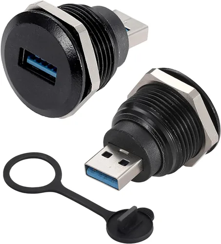 PENGLIN 2 conectores USB 3.0, conector de conversión USB macho a hembra, adaptador de extensión de montaje en panel USB3.0 para transferencia de