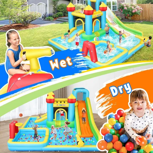 Miniatura 4 de AKEYDIY Bounce House - Tobogán acuático inflable gigante para niños grandes de 8 a 12 años y de 3 a 10 años, casa de rebote con tobogán de agua