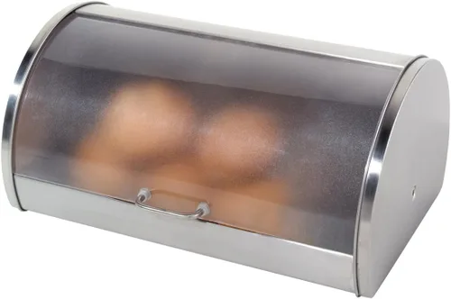 Miniatura 8 de Oggi Panera con tapa enrollable de acero inoxidable para encimera de cocina con tapa de vidrio templado - Se adapta a múltiples hogazas grandes