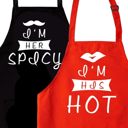 Miniatura 10 de Rosoz Funny Couple Aprons - Gift Ideas For Her Him - Kitchen Cooking Set - Birthday, Wedding, Anniversary, Bridal Shower