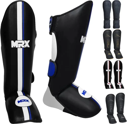 Miniatura 8 de MRX BOXING & FITNESS Espinilleras para boxeo, artes marciales mixtas, Muay Thai, entrenamiento de kickboxing, acolchado extra con diseño de lujo