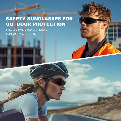 Miniatura 6 de ProtectX Gafas de seguridad para hombres y mujeres, lentes de sol de seguridad con lentes antivaho resistentes a los arañazos, agarres Olympus