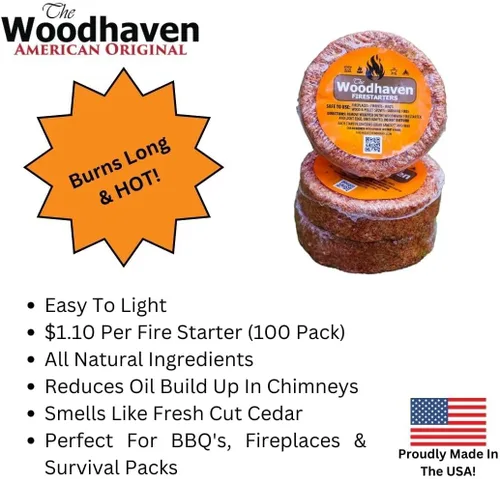 Miniatura 3 de Woodhaven Firestarters de luz fácil – Fabricado con madera de cedro natural – Fabricado en los Estados Unidos – Ideal para iniciar fuegos