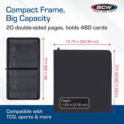 Miniatura 3 de álbumes para tarjetas coleccionables para 12 tarjetas Z-Folio LX, Negro