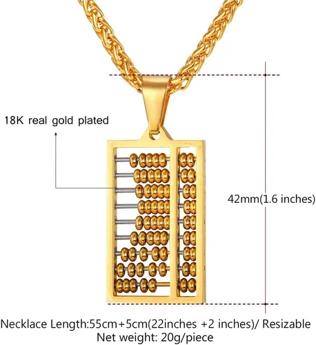 Miniatura 5 de U7 Punk Necklaces Stainless Steel 18K Gold Plated Large Hip Hop DaggerKnifeSwordSteampunk GearLarge Razor Blade Pendant Necklace for Men Women