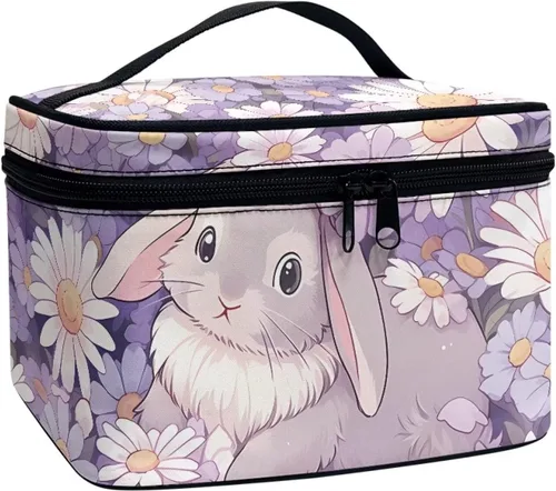Miniatura 39 de doginthehole Bolsa de maquillaje, bolsa de cosméticos de viaje, bolsa de aseo portátil grande, organizador de accesorios para mujeres y niñas