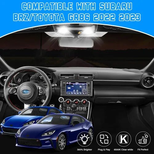 Miniatura 2 de Luces LED Interiores para Subaru BRZ/Toyota GR86 2022-2025 2026 Bombillas de Lámpara LED Blancas Paquete para Accesorios 6500K Súper Brillante Mapa