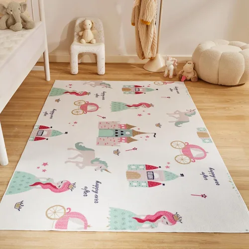 Miniatura 10 de SLEEP ZONE Alfombras infantiles para sala de juegos, alfombra de animales para dormitorio de niños y niñas, alfombra lavable para guardería