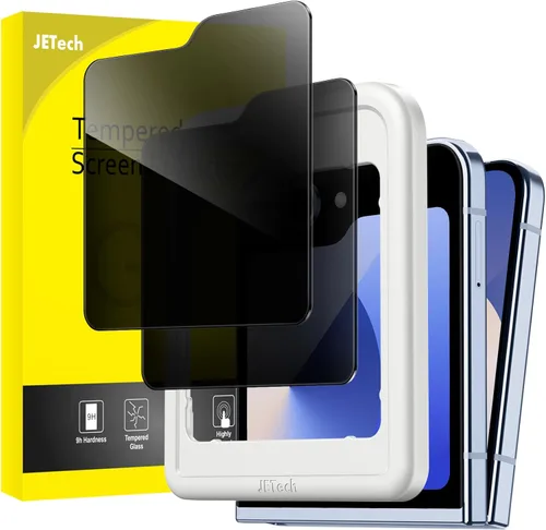 Miniatura 14 de JETech Protector de pantalla de privacidad frontal para Samsung Galaxy Z Flip 5, película de vidrio templado antiespía con herramienta de fácil