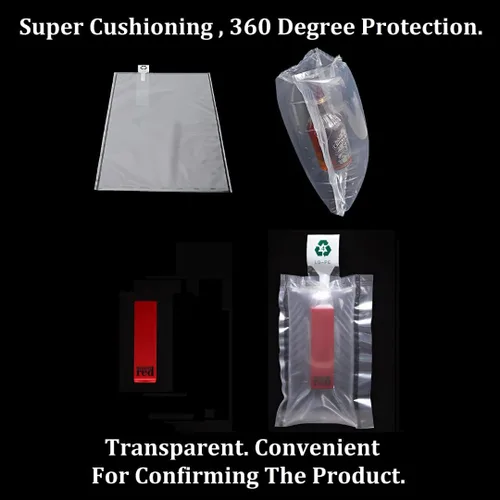 Miniatura 5 de Paquete de 100 bolsas inflables de plástico transparente de 11.8 x 13.8 pulgadas, bolsa de burbujas de aire, embalaje de suspensión, almohadas