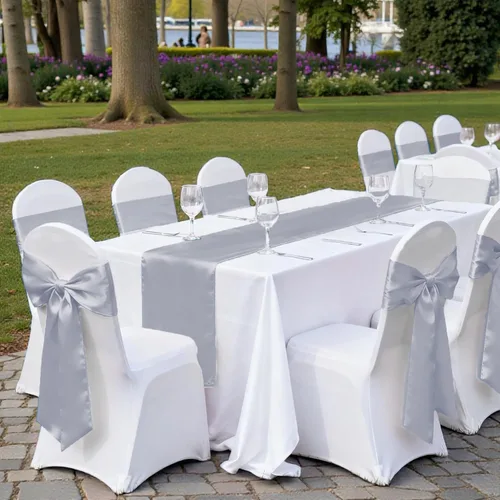 Miniatura 252 de mds - Lote de 10 lazos de satén para sillas de boda y eventos, para decoración de fiestas, 30 colores, Satin, 10 Verde oliva