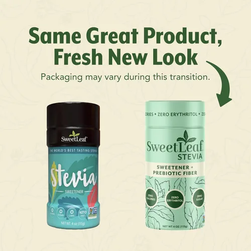 Miniatura 3 de SweetLeaf Tarro agitador de polvo de stevia, edulcorante cero calorías con extracto de hoja de stevia, sin aditivos edulcorantes artificiales, sin