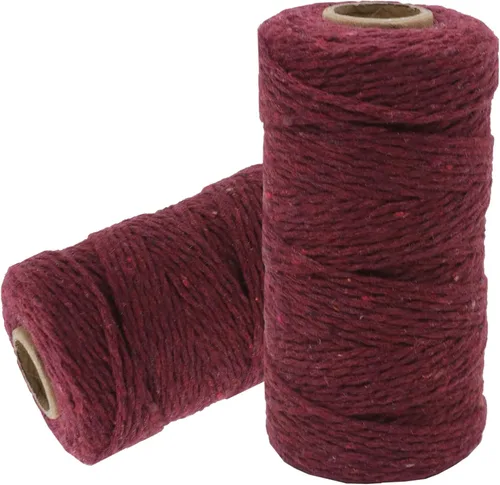Miniatura 9 de Cuerda de algodón para panaderos: cuerda de pan púrpura claro de 0.079 in, cuerda de 656 pies para envolver regalos 06 Púrpura Claro