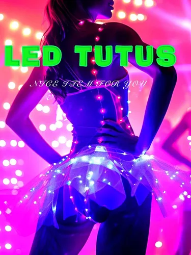 Miniatura 2 de REETAN Falda tutú LED iluminada, faldas en capas para Navidad, disfraz de tutú para mujeres y niñas