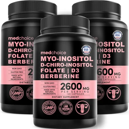 Miniatura 10 de Suplemento complejo de inositol 14 en 1 para mujeres, inositol mio y D-Chiro 40:1 con folato, vitamina D3, zinc, magnesio y botánicos para apoyo