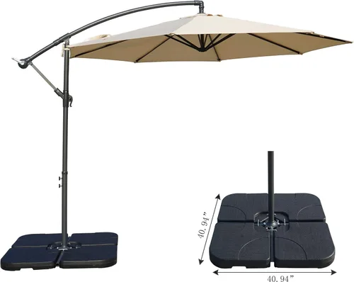 Miniatura 4 de Kozyard Base de sombrilla de patio, con relleno de agua y arena, base para exteriores, resistente al viento, para voladizo, piscina, patio trasero
