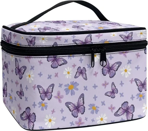 Miniatura 16 de Flashideas Bolsa de maquillaje para cosméticos Almacenamiento vertical Bolsa de maquillaje de viaje de gran capacidad, Caballo Azteca 1