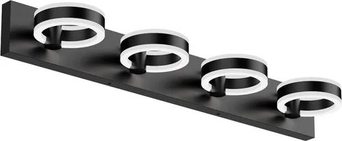 Miniatura 12 de Lámparas LED de baño, luces negras de tocador de 15 pulgadas, modernos apliques de pared acrílicos de 2 luces, accesorio de iluminación de pared