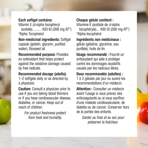 Miniatura 4 de Webber Naturals Cápsulas blandas de fuente natural de vitamina E, 400 IU-120 cápsulas blandas