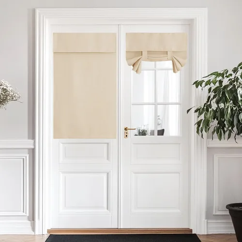 Miniatura 173 de Nicetown Tricia Persiana de puerta francesa, oscurecimiento de habitación, vidrio con aislamiento térmico, patio, garaje, 42 pulgadas de ancho x 80