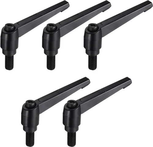 Miniatura 22 de uxcell 5 piezas de manija de palanca de sujeción ajustable M5 x 1.969 in de óxido negro métrico de acero al carbono macho roscado perillas de mano