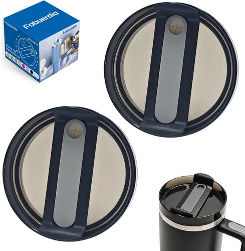 Tapa de repuesto para vaso de 40 onzas compatible con Stanley Quencher, paquete de 2 fundas transparentes a prueba de derrames para accesorios de