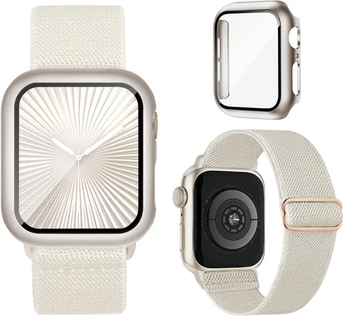 Miniatura 7 de Bandas elásticas compatibles para correa y carcasa de Apple Watch de 40mm 44mm 41mm 45mm 42mm 46mm, correas deportivas de nailon Solo Loop