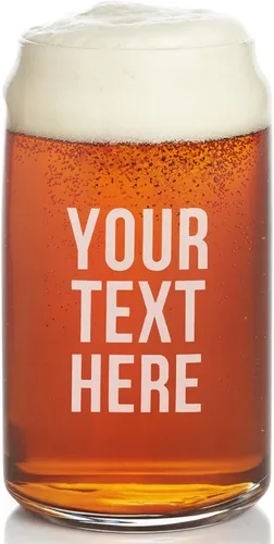 Miniatura 9 de Taza de Cerveza Personalizada de 16 oz con Fuente Personalizada Grabada en Vidrio con Tu Texto – Regalo Único para Papá, Esposo, Cumpleaños, Boda