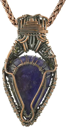 Miniatura 10 de Impresionante collar con colgante de árbol de la vida de cobre con piedras preciosas hechas a mano y cadena de 20 pulgadas, perfecto