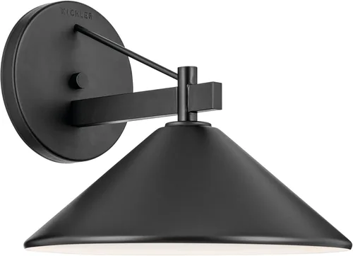 Miniatura 8 de Kichler Ripley 49059BKT - Lámpara de pared para exteriores de 8 pulgadas, color negro, para puertas exteriores, garaje, porche y paredes de patio