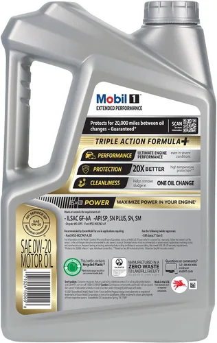 Miniatura 3 de Mobil 1 - Aceite sintético Extended Performance 0W-20 para motor, 5 cuartos de galón