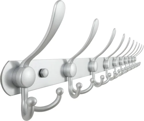 Miniatura 60 de Dseap - Perchero para pared, 5 ganchos triples, resistente, acero inoxidable, riel de gancho de metal para abrigos, sombreros, toallas, bolsos