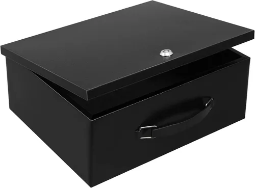 Miniatura 11 de Dalmbox - Caja de seguridad portátil de metal con cerradura de código digital, almacenamiento resistente al fuego para documentos, caja de seguridad