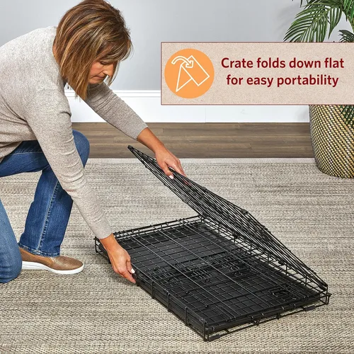 Miniatura 7 de MidWest Homes for Pets Large LifeStages - Jaula plegable para perros de doble puerta de 42 pulgadas, seguridad mejorada, incluye bandeja a prueba