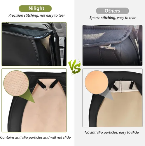 Miniatura 5 de Nilight Fundas de Asientos de Automóvil Impermeables Transpirables de Cuero Sintético Cojines Antideslizantes Funda Universal para Hyundai Honda