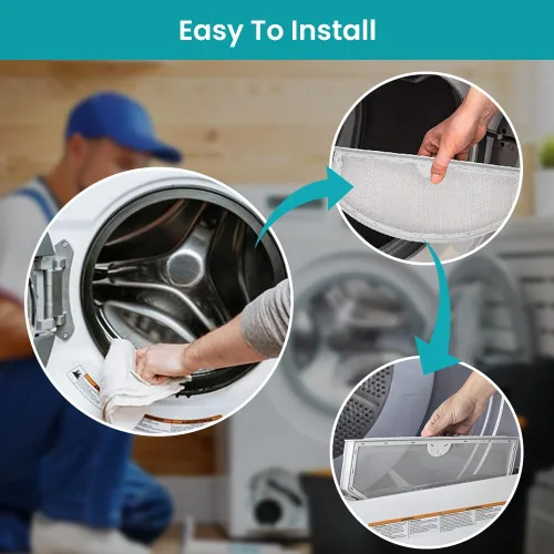 Miniatura 7 de Paquete de 2 filtros de pelusa para secadora de acero inoxidable WE03X23881 compatibles con GE/Hotpoint GTD42EASJ2WW GTD33EASK0WW GTX22EASK0WW